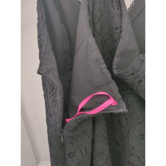 Betsey Johnson Lacy Mini Dress Black Cross Strap XXL - Picture 7 of 7